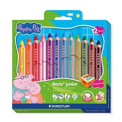 Staedtler Peppa Pig Noris junior jumbo 3 v 1, 12 barev Staedtler Peppa Pig Noris junior jumbo 3 v 1, 12 barev