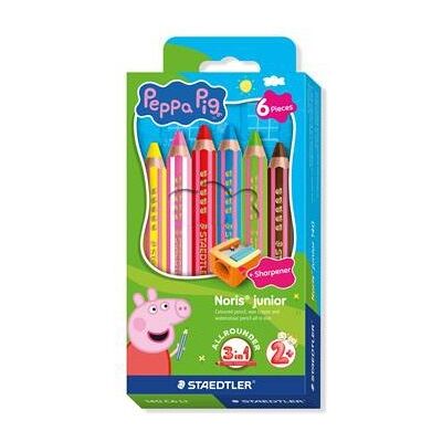Staedtler Peppa Pig Noris junior jumbo 3 v 1, 6 barev Staedtler Peppa Pig Noris junior jumbo 3 v 1, 6 barev