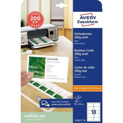 Avery Zweckform C32011-10 Vizitkový papír Avery Zweckform C32011-10 Vizitkový papír