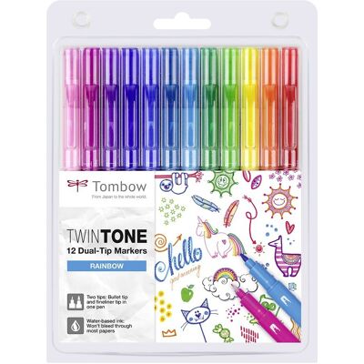 TOMBOW TwinTone Rainbow oboustranné - sada 12 ks TOMBOW TwinTone Rainbow oboustranné - sada 12 ks