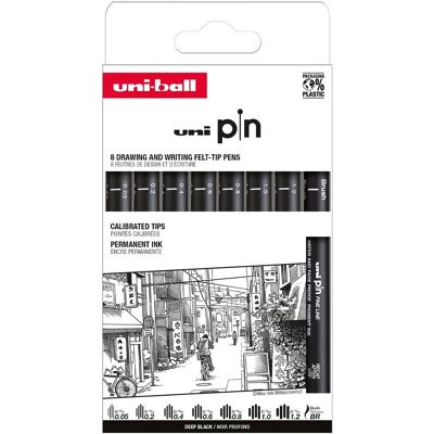 UNI Stationery UNI PIN Classic (0.05 mm / 0.2 mm / 0.4 mm / 0.6 mm / 0.8 mm / 1.0 mm / BR), černé - sada 8 ks UNI Stationery UNI PIN Classic (0.05 mm / 0.2 mm / 0.4 mm / 0.6 mm / 0.8 mm / 1.0 mm / BR), černé - sada 8 ks