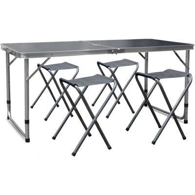 Aga Kempingový skládací set šedý Aga Kempingový skládací set šedý