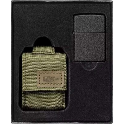 ZIPPO Sada taktické pouzdro + zapalovač Black Crackle ZIPPO Sada taktické pouzdro + zapalovač Black Crackle