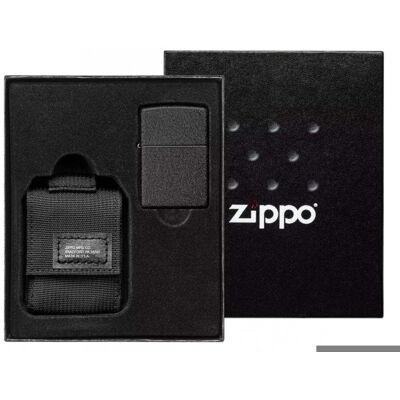 Sada Zippo zapalovač Black Crackle + taktické pouzdro Sada Zippo zapalovač Black Crackle + taktické pouzdro