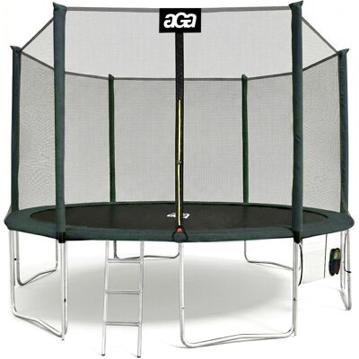 Aga SPORT PRO Trampolína 400 cm tmavě zelená + ochranná síť + žebřík + kapsa na obuv Aga SPORT PRO Trampolína 400 cm tmavě zelená + ochranná síť + žebřík + kapsa na obuv