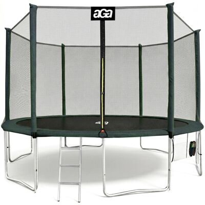 Aga SPORT PRO Trampolína 430 cm tmavě zelená + ochranná síť + žebřík + kapsa na obuv Aga SPORT PRO Trampolína 430 cm tmavě zelená + ochranná síť + žebřík + kapsa na obuv