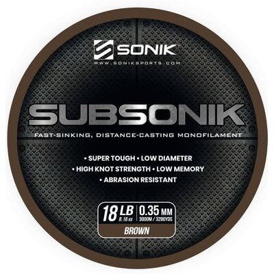 Subsonik Hnědá 3000m - 0,35mm - Kaprová vlasce Subsonik Hnědá 3000m - 0,35mm - Kaprová vlasce