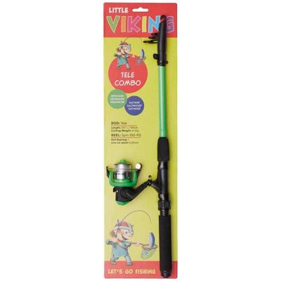 Kinetic Prut s navijákem Little Viking Tele Combo 5'6", 1,65 m, L 4-21 g, Green Kinetic Prut s navijákem Little Viking Tele Combo 5'6", 1,65 m, L 4-21 g, Green