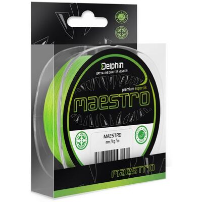 Delphin MAESTRO - Zelená Fluo 0,11mm - 7kg - 150m - Rybářská šňůra Delphin MAESTRO - Zelená Fluo 0,11mm - 7kg - 150m - Rybářská šňůra