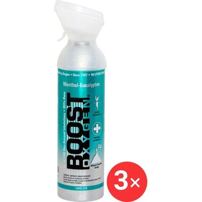 Boost Oxygen Doplňkový kyslík v plechovce Mentol Eukalyptus, velký, 3 × 9 l Boost Oxygen Doplňkový kyslík v plechovce Mentol Eukalyptus, velký, 3 × 9 l