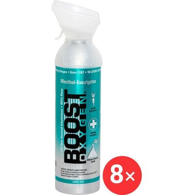 Boost Oxygen Doplňkový kyslík v plechovce Mentol Eukalyptus, velký, 8 × 9 l Boost Oxygen Doplňkový kyslík v plechovce Mentol Eukalyptus, velký, 8 × 9 l