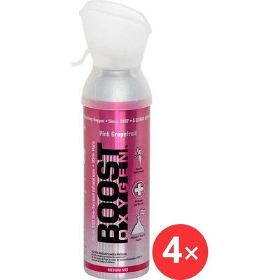 Boost Oxygen Doplňkový kyslík v plechovce Růžový Grapefruit, střední, 4 × 5 l Boost Oxygen Doplňkový kyslík v plechovce Růžový Grapefruit, střední, 4 × 5 l
