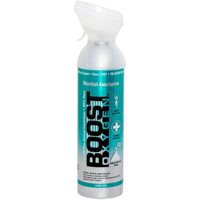 Boost Oxygen doplňkový kyslík v plechovce Mentol Eukalyptus, velký, 12 × 9 l Boost Oxygen doplňkový kyslík v plechovce Mentol Eukalyptus, velký, 12 × 9 l