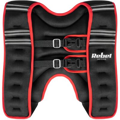 Rebel RBA-2528-10 Neoprenová zátěžová vesta 10 kg, černo-červená Rebel RBA-2528-10 Neoprenová zátěžová vesta 10 kg, černo-červená