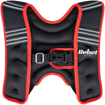 Rebel RBA-2528-5 Neoprenová zátěžová vesta 5 kg, černo-červená Rebel RBA-2528-5 Neoprenová zátěžová vesta 5 kg, černo-červená