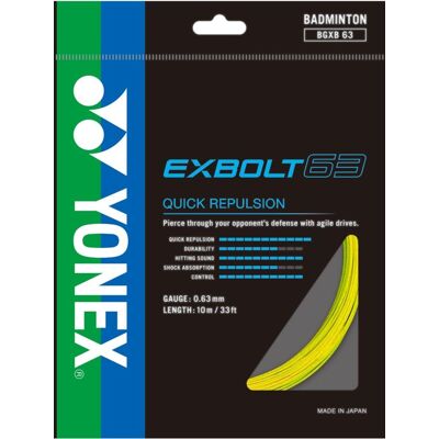 Yonex Exbolt 63, 0,63mm, 10m, YELLOW Yonex Exbolt 63, 0,63mm, 10m, YELLOW