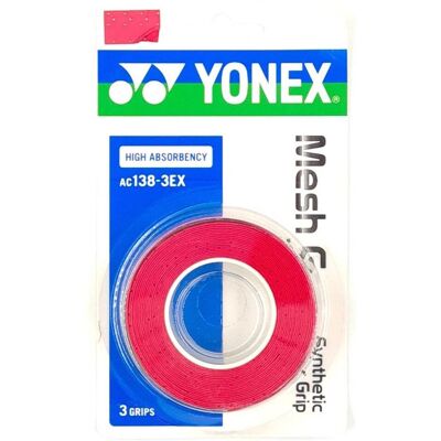 Yonex Mesh Grip 3ks, červená Yonex Mesh Grip 3ks, červená