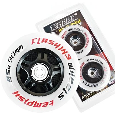 Blikající kolečka na kolečkové brusle - 2 kusy, průhledné, 76 mm - Rekreační Blikající kolečka na kolečkové brusle - 2 kusy, průhledné, 76 mm - Rekreační