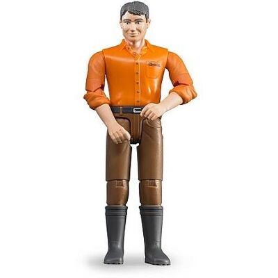 Bruder BWORLD 60007 Muž - oranžová košile, hnědé kalhoty Bruder BWORLD 60007 Muž - oranžová košile, hnědé kalhoty