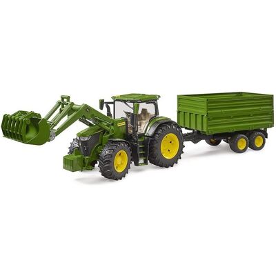 Bruder 3155 traktor John Deere 7R 350 s čelním nakladačem a tandemovým přepravním přívěsem Bruder 3155 traktor John Deere 7R 350 s čelním nakladačem a tandemovým přepravním přívěsem