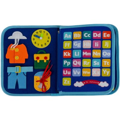 Kruzzel 26881 Montessori senzorická kniha, modrá Kruzzel 26881 Montessori senzorická kniha, modrá