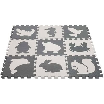 KIK Kontrastní pěnové puzzle 85 × 85 cm, 9 ks, černo-krémové KIK Kontrastní pěnové puzzle 85 × 85 cm, 9 ks, černo-krémové