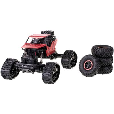 KIK KX6967 RC auto 2v1 Rock Crawler 4×4 – pásy i kola,1:16, 2,4 GHz, červené KIK KX6967 RC auto 2v1 Rock Crawler 4×4 – pásy i kola,1:16, 2,4 GHz, červené