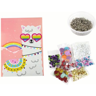 LEAN Toys 16068 Kreativní DIY sada s flitry, lama LEAN Toys 16068 Kreativní DIY sada s flitry, lama
