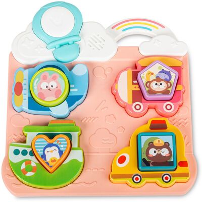 TOYZ Vzdělávací skládačka dopravní prostředky a tvary, růžová TOYZ Vzdělávací skládačka dopravní prostředky a tvary, růžová