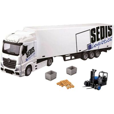 Bburago Mercedes Benz Actros a vysokozdvižný vozík Sedis 1:50 Bburago Mercedes Benz Actros a vysokozdvižný vozík Sedis 1:50
