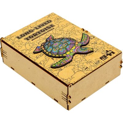 BusyKids Dřevěné tvarované puzzle Dlouhověká želva A3 BusyKids Dřevěné tvarované puzzle Dlouhověká želva A3