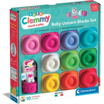 Clementoni Soft Clemmy Sada 10 měkkých kostek + figurka jednorožce Clementoni Soft Clemmy Sada 10 měkkých kostek + figurka jednorožce