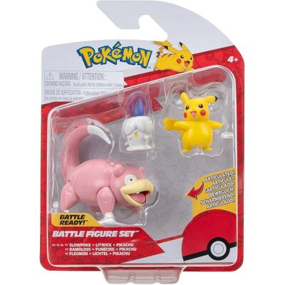 Jazwares Pokémon Sada 3 bojových figurek Pikachu Female, Litwick, Slowpoke 5 cm Jazwares Pokémon Sada 3 bojových figurek Pikachu Female, Litwick, Slowpoke 5 cm