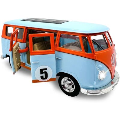 Jamara Volskwagen T1 Diecast 1 : 30 světle modré včetně baterií Jamara Volskwagen T1 Diecast 1 : 30 světle modré včetně baterií