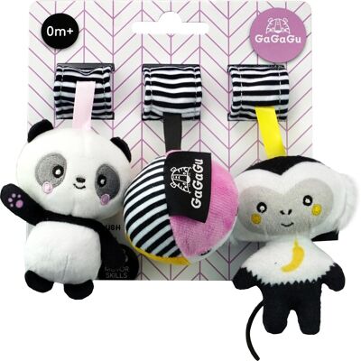 TM Toys Gagagu Závěsná plyšová hračka Opice, Panda, Míč TM Toys Gagagu Závěsná plyšová hračka Opice, Panda, Míč
