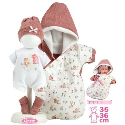 Llorens M636-50 obleček pro miminko New Born velikosti 35-36 cm s doplňky Llorens M636-50 obleček pro miminko New Born velikosti 35-36 cm s doplňky