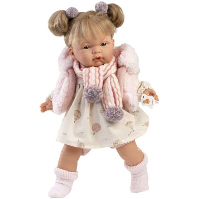 Llorens 38362 Joelle - realistická se zvuky a měkkým látkovým tělem - 38 cm Llorens 38362 Joelle - realistická se zvuky a měkkým látkovým tělem - 38 cm