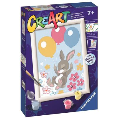 Ravensburger 235643 CreArt Létající zajíček s balónky se třpytivými kamínky Ravensburger 235643 CreArt Létající zajíček s balónky se třpytivými kamínky
