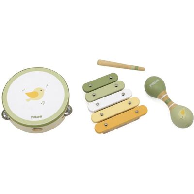 Viga Hudební sada - Xylofón, Rattle, Bubínek - Pro děti 12M+ - Hudební hračky Viga Hudební sada - Xylofón, Rattle, Bubínek - Pro děti 12M+ - Hudební hračky