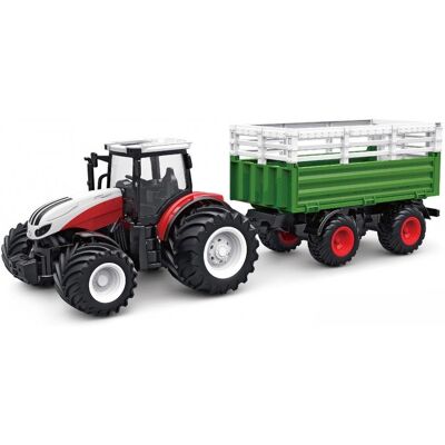 Amewi traktor s vozem pro zvířata, světla, zvuk 1:24 Amewi traktor s vozem pro zvířata, světla, zvuk 1:24
