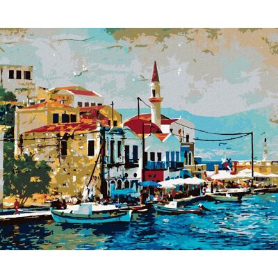 Zuty - Malování Podle Čísel - Krásné Kastelorizo Bay V Řecku, 80X100 Cm, Plátno+Rám Zuty - Malování Podle Čísel - Krásné Kastelorizo Bay V Řecku, 80X100 Cm, Plátno+Rám
