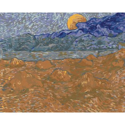 Zuty - Malování Podle Čísel - Krajina S Pšeničnými Snopy A Vycházejícím Měsícem (Vincent Van Gogh), Zuty - Malování Podle Čísel - Krajina S Pšeničnými Snopy A Vycházejícím Měsícem (Vincent Van Gogh),