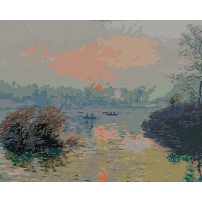 Zuty - Malování Podle Čísel - Le Coucher De Soleil Sur La Seine (Claude Monet), 80X100 Cm, Plátno+Rá Zuty - Malování Podle Čísel - Le Coucher De Soleil Sur La Seine (Claude Monet), 80X100 Cm, Plátno+Rá
