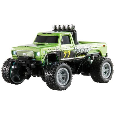 AMEWI Trade RC Monster Truck kovový 1:64 RTR LED Tempomat 2,4 GHz zelený AMEWI Trade RC Monster Truck kovový 1:64 RTR LED Tempomat 2,4 GHz zelený