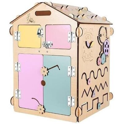 BusyKids Activity board domeček natura pastel BusyKids Activity board domeček natura pastel