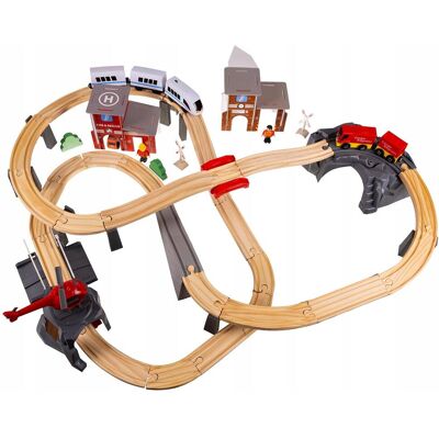 Dřevěná železnice Kruzzel - Model 22754 - Sada vlaků Dřevěná železnice Kruzzel - Model 22754 - Sada vlaků