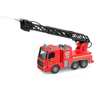 WIKY Hasičské auto se žebříkem a s efekty, stříkající 30 cm WIKY Hasičské auto se žebříkem a s efekty, stříkající 30 cm