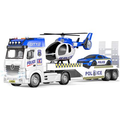 WIKY Tahač policie 55 cm a helikoptéra s efekty, set WIKY Tahač policie 55 cm a helikoptéra s efekty, set