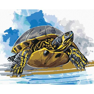 zuty Vodní želva, 80×100 cm, vypnuté plátno na rám zuty Vodní želva, 80×100 cm, vypnuté plátno na rám