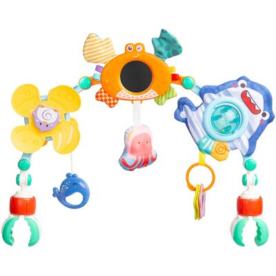 TOYZ Senzorický oblouk 0m+ na kočárek - Oceán TOYZ Senzorický oblouk 0m+ na kočárek - Oceán